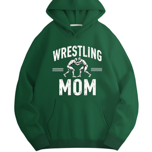 Sweat à capuche imprimé monochrome « Wrestling Mom » pour femme, sweat-shirt décontracté en tricot 100 % polyester, vêtements d'automne - Product Image 6