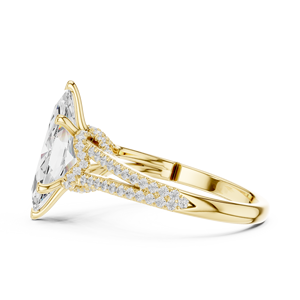 Componente de Anillo Halo Redondo Marquise Personalizado, Diseño de Anillo con Gema Redonda de Múltiples Tamaños, Distribución de Anillos, Diseño Pre-Producción - Product Image 2