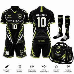 High Quality Unisex Football Uniform Set Soccer Jersey Short Socks And Bag Pack Football Training Kit - Product Image 5