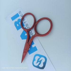 Needle Pointed Red Color Coated Handle Classic Embroidery Scissors With sharp and Straight Blades 2.75" Small Fancy Scissors - Product Image 2