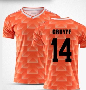 Camiseta de Fútbol Personalizada para Hombre, de Poliéster/Algodón, con Estampado por Transferencia de Calor, Color Degradado, Corta, Transpirable y de Secado Rápido - Product Image 2