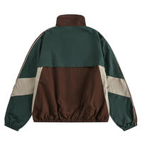 Blouson Bomber Femme Automne Col Montant Imperméable Polyester Couleur Unie Blocs de Couleurs Fermeture Éclair Devant Coupe-Vent Personnalisable
