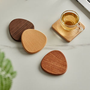 Handmade Rubber Wood Coasters Creative Wood Laser Engraved Eco Friendly Anti slip Heat-insulating Boxes High Quality Natural - Product Image 3