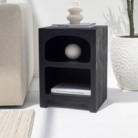 Table d'appoint Vandana Sierra Altis noire peinte, design de mobilier d'appoint moderne et contemporain