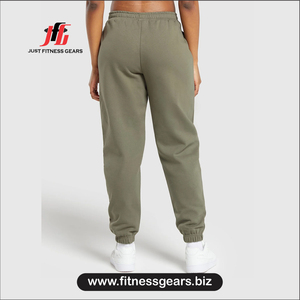 Pantalones de Forro Polar para Mujer JUST FITNESS GEARS, Cintura Media, Largos, Sólidos, Casuales, para Otoño, Corte Regular, Cintura Elástica - Product Image 3