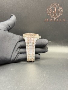 Reloj de Diamantes Moissanite de Acero Inoxidable de Primera Calidad, Estilo Hip Hop, con Movimiento de Cuarzo Resistente al Agua para Hombre, Disponible para la Venta - Product Image 4