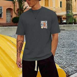 Oversized Graphic <b>Tshirt</b> for Men Letter Print Vintage T Shirt Tees Casual Loose Fit Retro Streetwear Shirts Tops - Product Image 4