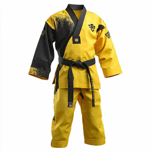 ชุดคาราเต้ ยูโด ปักลาย สำหรับผู้ชายและผู้หญิง ผ้าฝ้าย 100% ทนทาน ระบายอากาศได้ดี น้ำหนักเบา อุปกรณ์ฝึกศิลปะการต่อสู้ TRILACE - Product Image 1