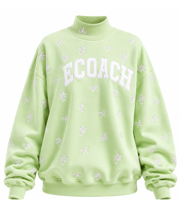 Fabricante OEM de Sudaderas Personalizadas Bordadas para Mujer, Cuello Alto, Talla Grande, 100% Algodón, Felpa Suave - Product Image 3