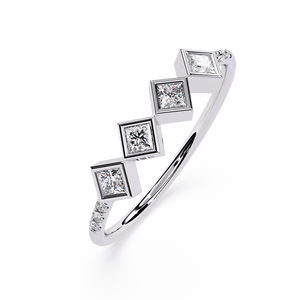 Bague de fiançailles Loista Jewels avec diamant de laboratoire certifié IGI, bague pavée en or avec diamant de laboratoire pour femme, bijoux fins - Product Image 2