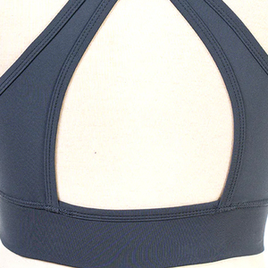 Sujetador deportivo gris oscuro con panel rosa y banda ancha para mujer - Product Image 3
