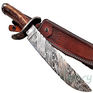 Nouveau couteau d'acier de damas, magnifique couteau fait à la main avec étui en cuir (Smk1804) - Product Image 1