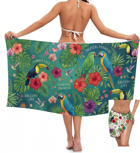 Custom Printed Polynesian <b>Sarong</b> Hawaiian Pareo Lightweight Beach <b>Wrap</b> Tropical Resort Wear OEM ODM Clothing Factory - Product Image 3