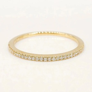 0.45 CT Round Lab Grown <b>Diamond</b> Band Micro French Pave Half Eternity Wedding <b>Ring</b> Minimalist Bridal Matching Band - Product Image 1