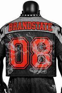 Nouveau maillot de football américain personnalisé 100% polyester respirant à manches courtes léger rouge marine en mesh - Product Image 5