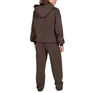 Venta al por mayor 100% de algodón de las mujeres chándal caliente Jogging Suit con sudaderas con capucha y sudaderas - Product Image 4