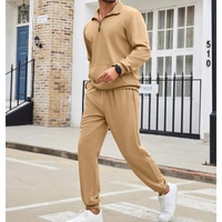 Venta al por mayor de cuello redondo sudaderas y pantalones de chándal conjunto de chándal Jogger en blanco 2 piezas de algodón polar hombres chándales conjunto