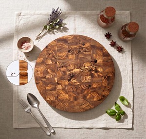 Planche à découper en bois d'acacia premium, double face, ronde, pour fruits et légumes - Product Image 5