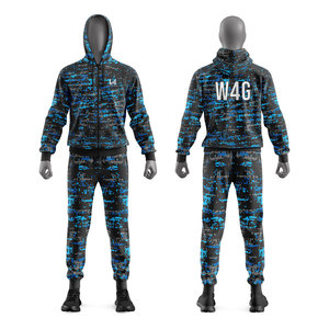 Conjunto Deportivo Personalizado para Hombre, Transpirable, con Estampado Tie Dye, Poliéster/Algodón, Elástico en 4 Direcciones, Ecológico, Chaqueta con Capucha y Cremallera y Pantalones Jogger - Product Image 1