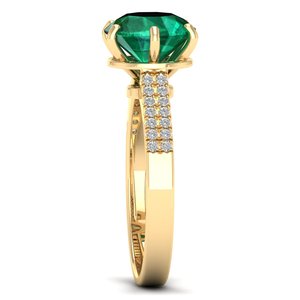 REYES High Quality 14K Solid Gold IGI Certified Diamond Solitaire <b>Ring</b> Round Cut 2.75Ct Emerald Gemstone Wedding Fine Jewelry - Product Image 3