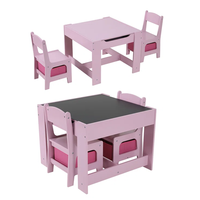 Set Meja Kursi Aktivitas Anak 3-in-1 Kayu Ergonomis Modern untuk Balita Ramah Lingkungan untuk Sekolah & Ruang Keluarga