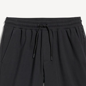 Men's <b>Black</b> Cotton Shorts Drawstring <b>Waist</b> Casual Solid Color Pocket Design Mid Rise Breathable Woven Fabric - Product Image 6