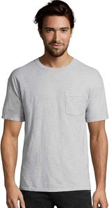 เสื้อยืดคอกลมแขนสั้นสำหรับผู้ชายผ้าฝ้าย100% ลำลองแบบถักระบายอากาศสีพื้น - Product Image 4