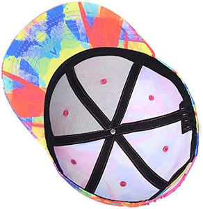 Colorful <b>Abstract</b> Print 6-Panel Snapback Cap Unisex Street Style Casual Hat Spring Summer Polyester Cotton <b>Canvas</b> - Product Image 3