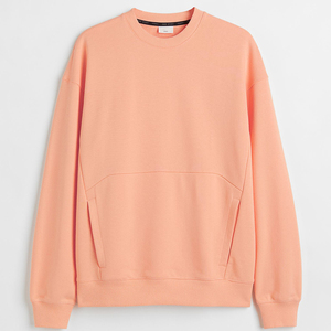 Sweat-shirt à col rond en molleton français de qualité supérieure 2022, vente en gros d'usine, sweat-shirt uni rose pour homme, 100% coton - Product Image 5