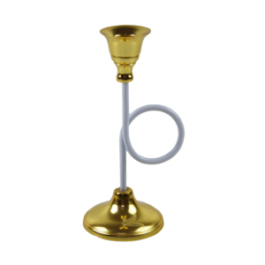 Candelabro de Metal Tallado Vintage con Diseño en Relieve, Estilo Artillero, Plateado Pulido, Contenedor de Lujo para Velas - Product Image 6