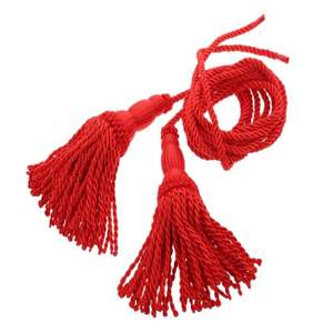 Mejor Precio, Flecos Personalizados 100% Algodón para Uniformes, Flecos Dorados, Borlas para Bugles e Infantería, Cordones con Acabado Encerado para Prendas - Product Image 1