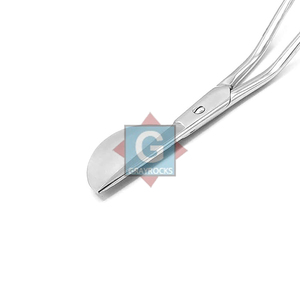 Tijeras de doble punta tipo pico de pato de 6 pulgadas para zurdos, instrumento quirúrgico plateado - Product Image 5