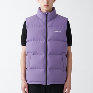 Gilet matelassé d'hiver pour homme Hawk Eye, col montant, fermeture éclair sur le devant, couleur unie, vêtement d'extérieur décontracté, coupe-vent, rembourrage en polyester - Product Image 6