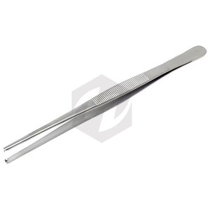 Pinces à tissus de dissection, polyvalentes de laboratoire, à pointe arrondie 1x2, à dents de rat et Kocher droites, instruments médicaux, 8 pouces - Product Image 1