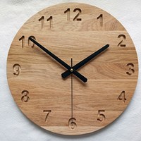 Jam Dinding Kayu Modern Buatan Tangan, Satu Sisi, Senyap, Quartz Analog, Bertenaga Baterai, Abstrak Geometris, Dekoratif