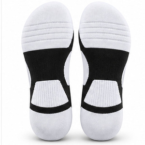 Black White Crew Sports Sock Jacquard Logo <b>Cushioned</b> Foot Athletic Training Basketball Gym Volleyball Daily Life for Running - Product Image 4