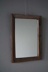Rustic Old Truckwood <b>Wall</b> <b>Mirror</b> Small Wooden Frame Vintage Home Decor <b>Rectangle</b> Hanging <b>Mirror</b> - Product Image 3
