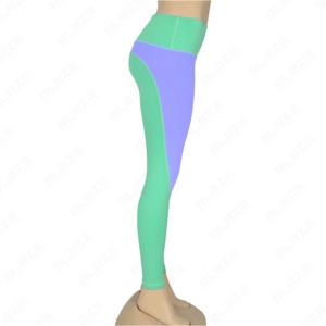 Pantalon de yoga léger sans couture OEM Leggings de yoga taille haute respirants à taille élastique Leggings à panneau de couleurs contrastées à séchage rapide - Product Image 5