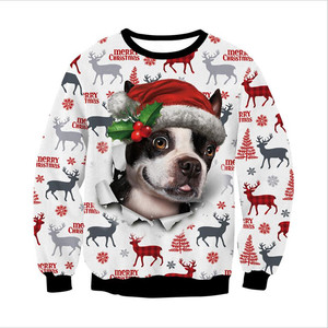 Pull à col rond unisexe avec motif de chien, chat et hamster pour Noël - Product Image 3