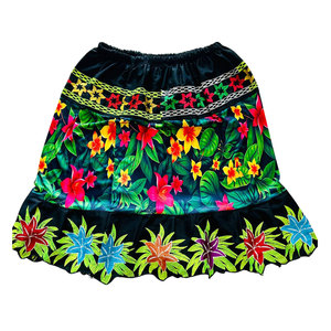 Jupes de plage polynésiennes hawaïennes personnalisées de haute qualité, brodées de fleurs, style Pohnpei, respirantes et écologiques - Product Image 3