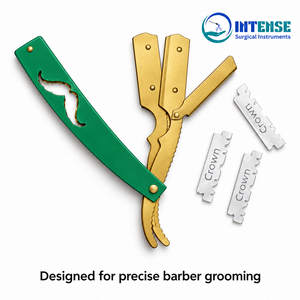 Men Professional Shaving Razor Stainless Steel Barber <b>Straight</b> Razor with Replaceable Blade - Product Image 1
