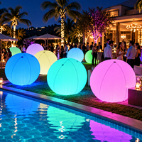 Boule lumineuse gonflable LED pour décoration de fête en plein air, grande boule lumineuse avec lumières RGB pour festivals, mariages, événements et fêtes au bord de la piscine