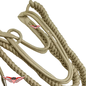Aiguillette de hombro plateada de Alemania, cordón de hombro alemán, aiguillette trenzada de alambre de oro con punta metálica dorada - Product Image 3