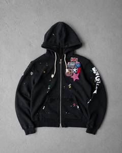 <b>Pink</b> Zip <b>Hoodie</b> Stud Chest Detail Heavyweight Oversized Streetwear Casual Fleece Eco-Friendly Quick Dry Breathable - Product Image 5