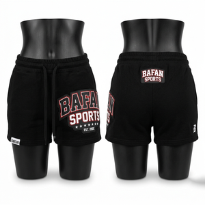 Premium 320 GSM Cotton Fleece Booty <b>Shorts</b> Women Heavyweight <b>Black</b> Gym Lounge <b>Shorts</b> Custom Screen Print Logo women's <b>shorts</b> - Product Image 4