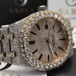 Montre pour homme de qualité supérieure avec mouvement à quartz et diamants Moissanite, style professionnel raffiné, occasions formelles et cadeau d'élite - Product Image 3