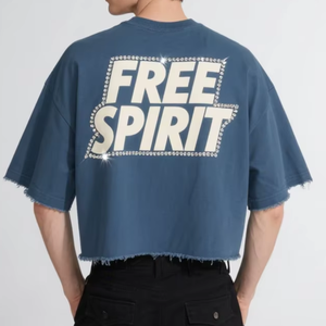 เสื้อยืดโอเวอร์ไซส์ผ้าคอตตอนหนา 240 กรัม สำหรับผู้ชาย ลายกราฟิก พิมพ์ลายสกรีนแบบกำหนดเอง ประดับด้วยเพชรเทียม - Product Image 1