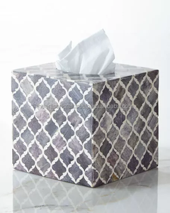 Caja de pañuelos con incrustaciones de hueso hecha a mano de lujo, soporte de almacenamiento decorativo elegante, diseño único, regalo perfecto para el hogar, oficina, sala de estar - Product Image 5