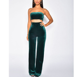 2026 Women Clothing Custom Sweatsuit Premium Rhinestone Oversized Two Piece Set Velour <b>Tracksuits</b> for Women Zip up Hoodie - Product Image 1