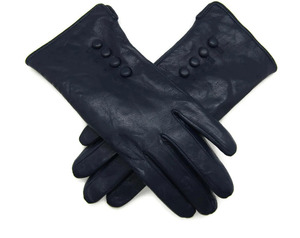 Guantes de Piel de Oveja Azules hasta la Muñeca, Estilo Sencillo, Sin Forro, Diseño Térmico para Uso Diario, Invierno, Casual - Product Image 5